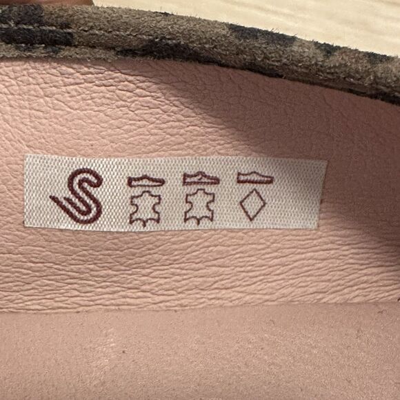 Sabrinas Spain Leather Heels 39 8 Block Hell Metal Tassels Gray Cheetah Print - Picture 8 of 10